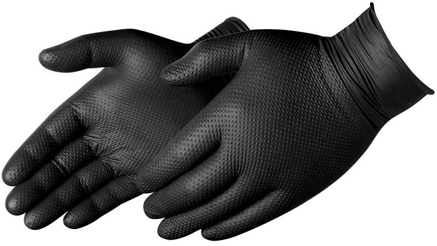 Medium - 8 Mil - Black Diamond Texture Industrial Grade Nitrile Gloves